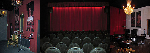 Foyer, Zuschauersaal und Bar/ Lounge des TalTonTHEATERS in Wuppertal
